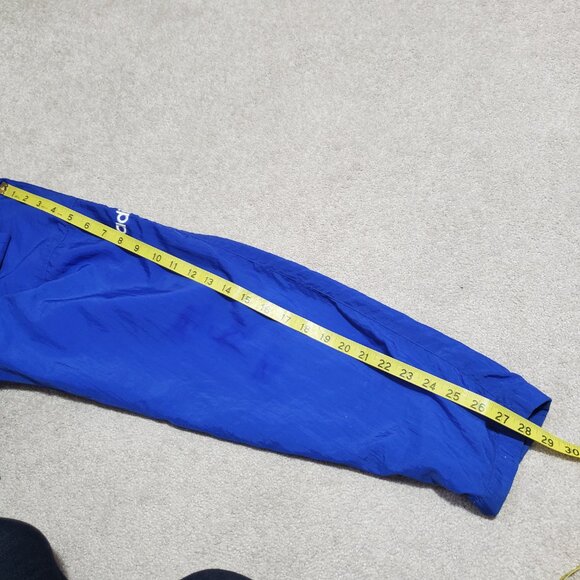 ADIDAS Vintage 90s Windbreaker Track Jacket Coat Nylon 3 Stripes Blue Mens Large - Picture 16 of 16